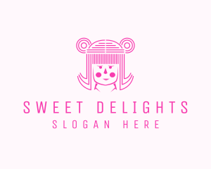 Cute Girl Doll  logo design