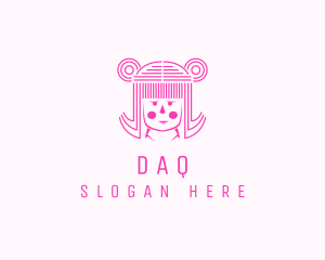 Mascot - Cute Girl Doll logo design