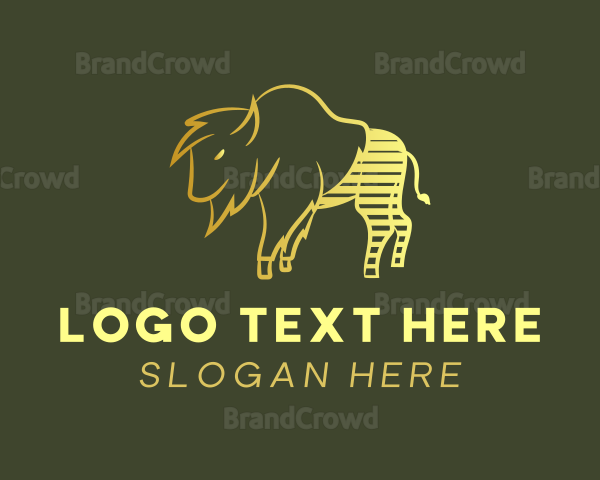 Gold Stripes Bison Logo