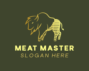 Gold Stripes Bison logo design