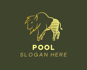 Hunting - Gold Stripes Bison logo design