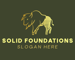 Buffalo - Gold Stripes Bison logo design