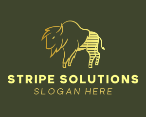 Gold Stripes Bison logo design