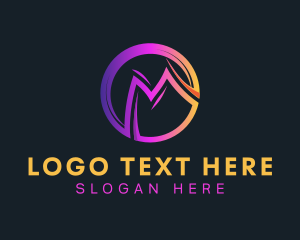 Modern Gradient Letter M logo design