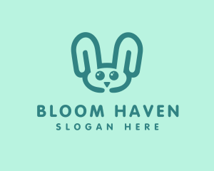 Cute Rabbit Stuffed Toy logo design