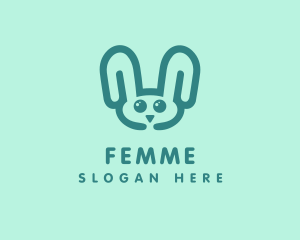 Cute Rabbit Stuffed Toy logo design