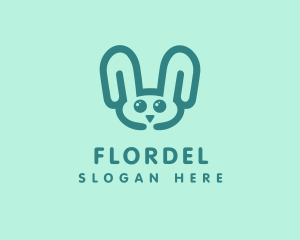 Cute Rabbit Stuffed Toy logo design