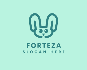 Cute Rabbit Stuffed Toy logo design