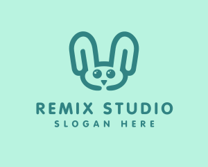 Cute Rabbit Stuffed Toy logo design