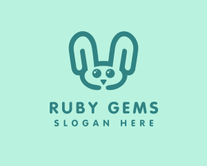 Cute Rabbit Stuffed Toy logo design