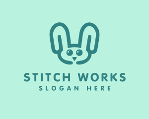 Cute Rabbit Stuffed Toy logo design