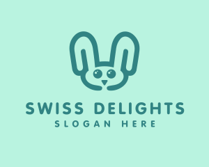 Cute Rabbit Stuffed Toy logo design