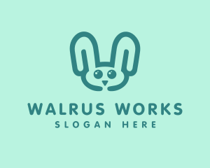 Cute Rabbit Stuffed Toy logo design