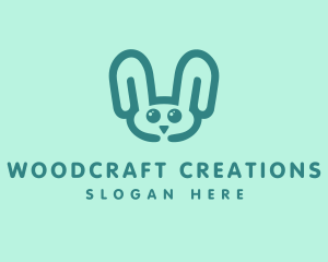 Cute Rabbit Stuffed Toy logo design