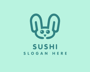 Cute Rabbit Stuffed Toy logo design