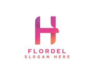 Modern Gradient Letter H logo design