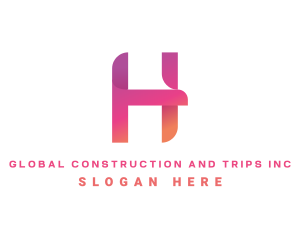 Modern Gradient Letter H logo design
