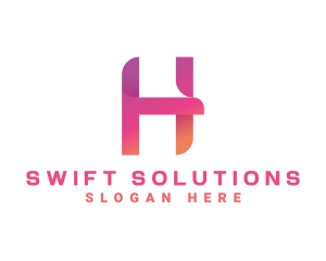 Modern Gradient Letter H logo design