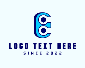 Blue - Technician Letter E logo design