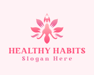 Woman Lotus Flower logo design