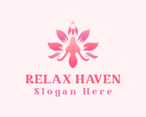 Woman Lotus Flower logo design