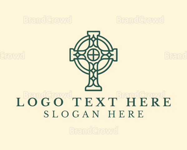 Religious Cathedral Cross Logo