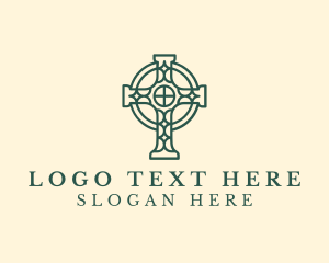 Religious Cathedral Cross logo design