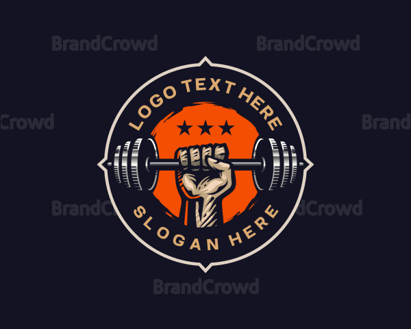 Fitness Barbell Gym Training Logo