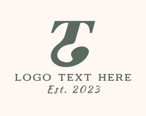 Carpentry - Traditional Serif Font Letter T logo design