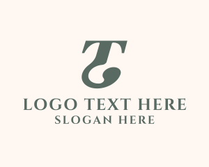 Author - Traditional Serif Font Letter T logo design