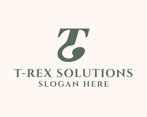 Traditional Serif Font Letter T logo design