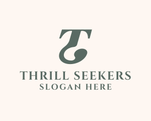 Traditional Serif Font Letter T logo design