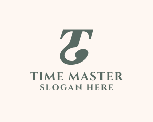 Traditional Serif Font Letter T logo design