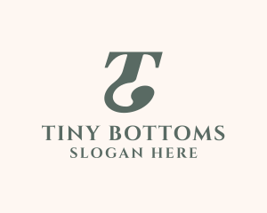 Traditional Serif Font Letter T logo design