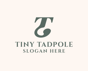 Traditional Serif Font Letter T logo design