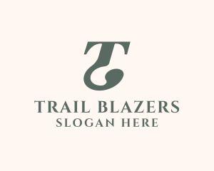 Traditional Serif Font Letter T logo design