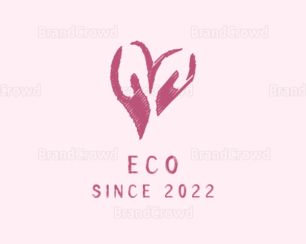 Love Hand Care Scribble Logo