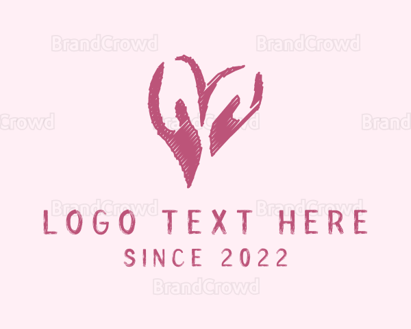 Love Hand Care Scribble Logo