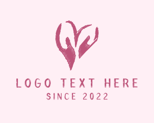 Meditation - Love Hand Care Scribble logo design
