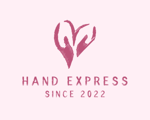 Sign Language - Love Hand Care Scribble logo design