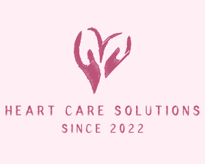 Love Hand Care Scribble logo design