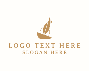 Ink - Feather Blogger Pen logo design