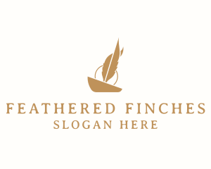 Feather Blogger Pen logo design