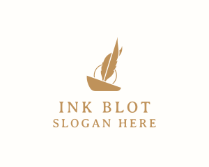 Feather Blogger Pen logo design