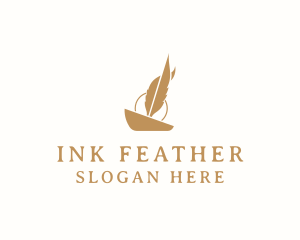 Feather Blogger Pen logo design