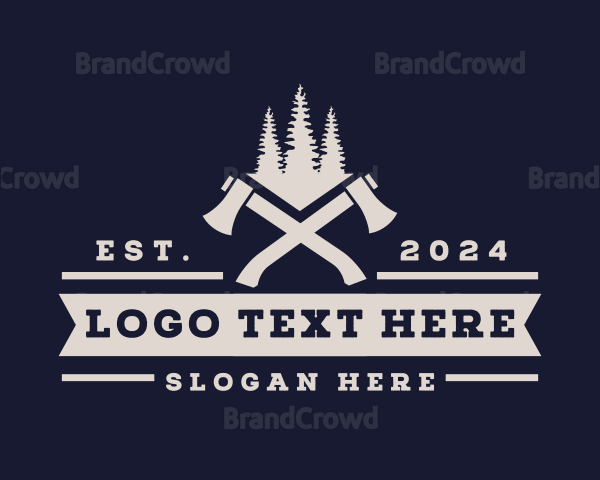 Logging Axe Lumberjack Logo