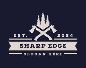 Logging Axe Lumberjack  logo design