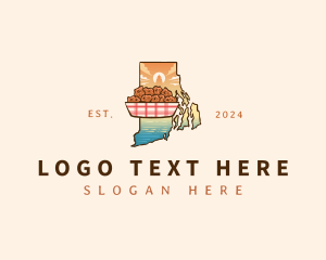 Map - Rhode Island Clam Cakes logo design