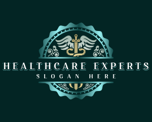 Pharmaceutical Caduceus Wings logo design