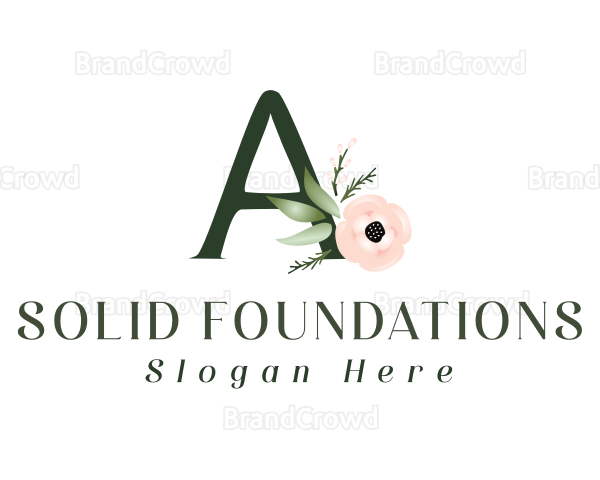 Floral Letter A Logo